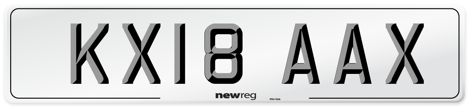 KX18 AAX Number Plate from New Reg